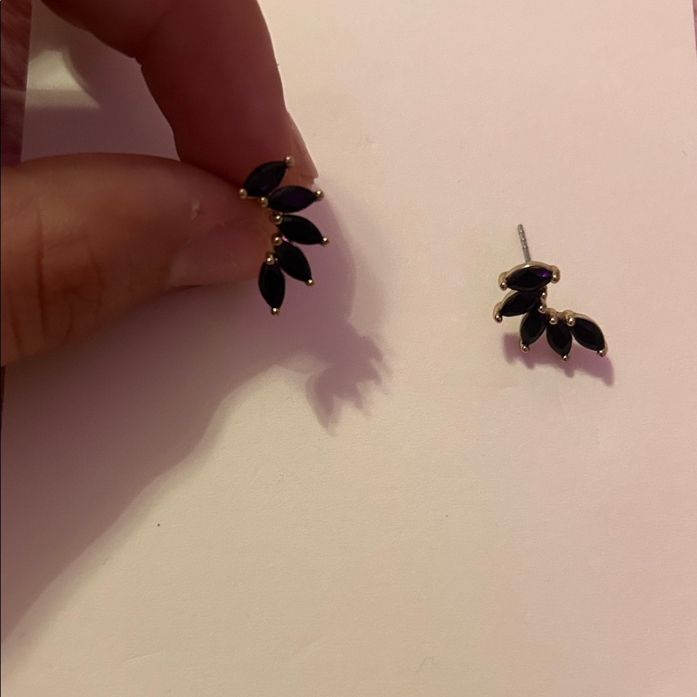 Elegant Black and Gold Leaf Earrings